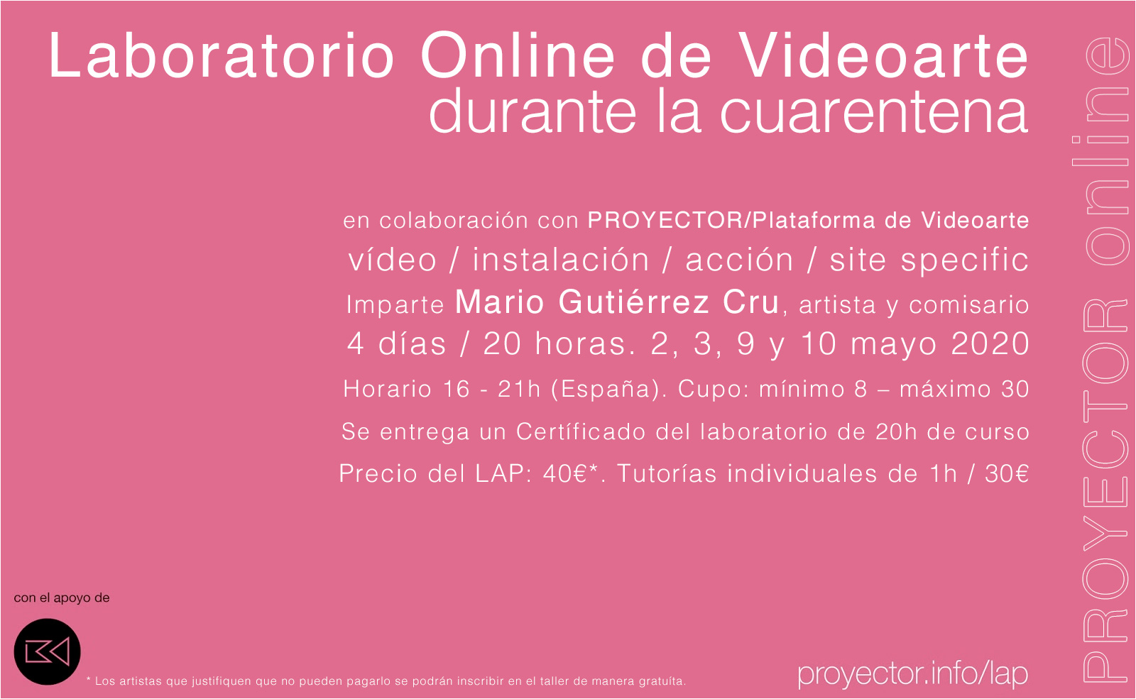 02-10.05.2020. LAP – Laboratorio Online de Videoarte durante la cuarentena