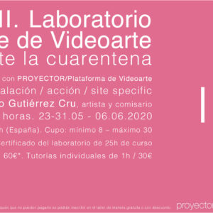 23.05-06.06.2020. LAP II – Laboratorio Online de Videoarte durante la cuarentena
